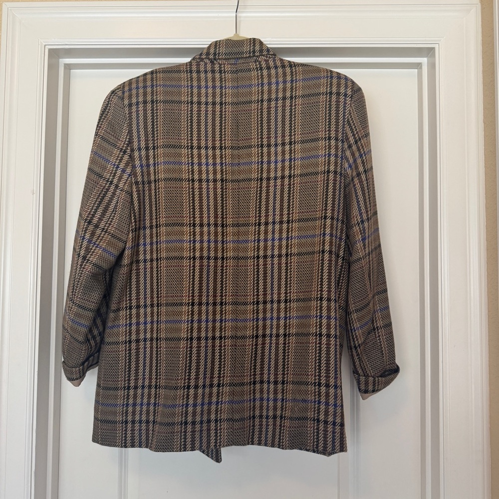 Gianni Sport Vintage Plaid Blazer - Brown and Blue - Picture 2 of 8